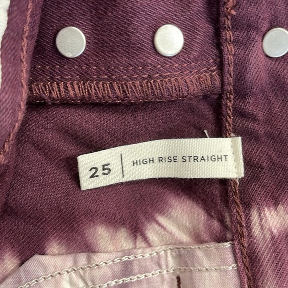 PacSun NWT Eco Raspberry Tie Dye Buttonfly High Waisted Straight Leg Jeans - Picture 11 of 15